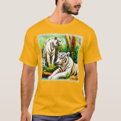T-shirt De Beaux Tigres Blancs Dans La Jungle. Commandez d (Devant)