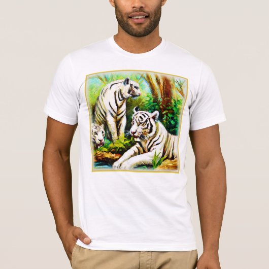 T-shirt De Beaux Tigres Blancs Dans La Jungle. Commandez d (Devant)