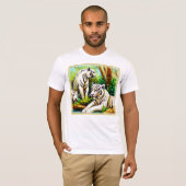 T-shirt De Beaux Tigres Blancs Dans La Jungle. Commandez d (Devant entier)
