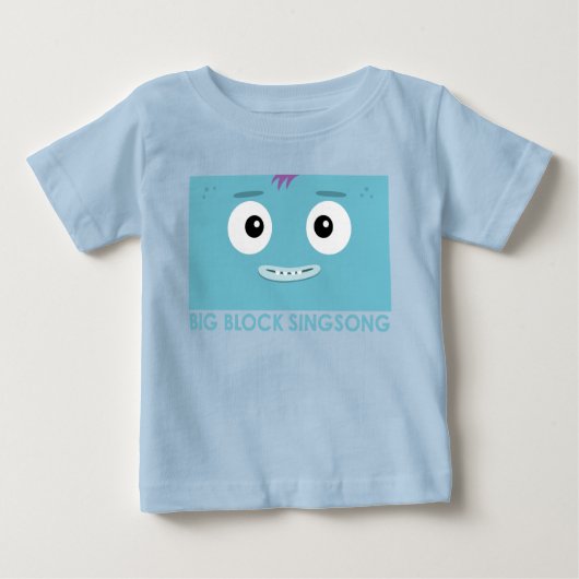 T-shirt de bébé bleu de bande d'amusement de BBSS (Devant)