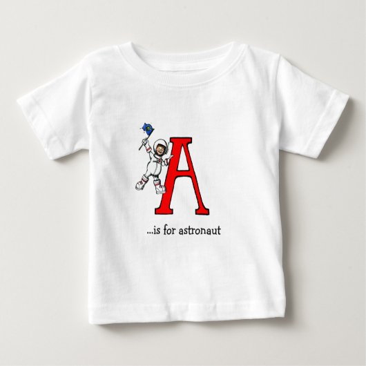 T-shirt de bébé d'alphabet : A est pour (Devant)
