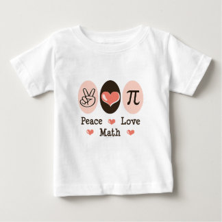 T-shirt de bébé de maths d'amour de paix