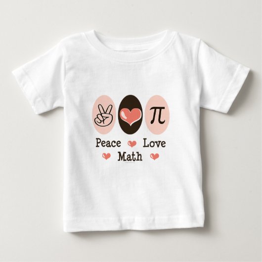 T-shirt de bébé de maths d'amour de paix (Devant)