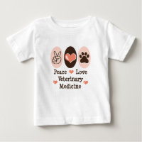 T-shirt de bébé de médecine vétérinaire d'amour de