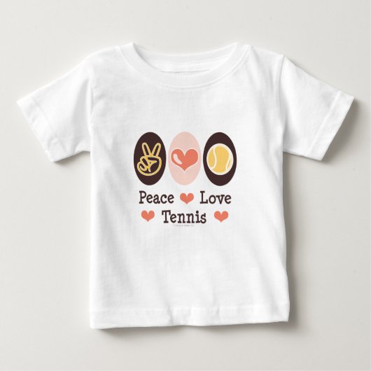 T-shirt de bébé de tennis d'amour de paix (Devant)