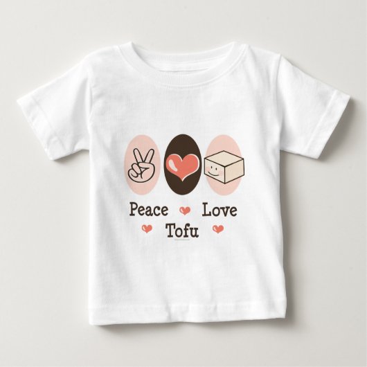 T-shirt de bébé de tofu d'amour de paix (Devant)