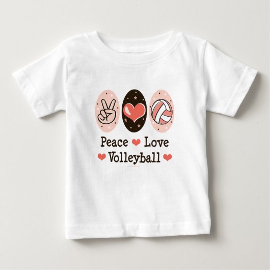 T-shirt de bébé de volleyball d'amour de paix (Devant)