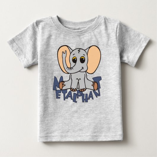T-shirt de bébé d'éléphant de Metalphant (Devant)
