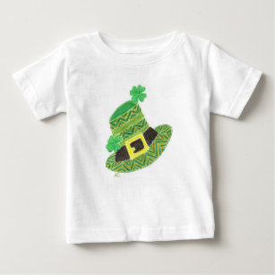 T-shirt de bébé du casquette du lutin vert de