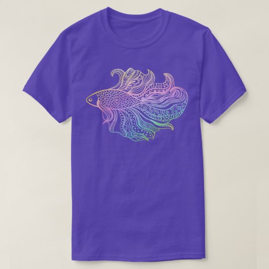 T-shirt de Betta Fish Pastel Rainbow (Design devant)