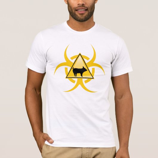 T-shirt de Biohazard de grippe des porcs H1N1 (Devant)