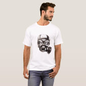 T-shirt de blanc de masque de crâne (Devant entier)