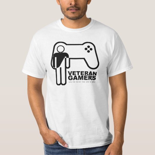 T-shirt de blanc de VeteranGamers (Devant)