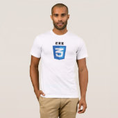 T-shirt de blanc du logo CSS3 (Devant entier)