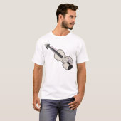T-shirt de blanc du violon du MOIS de (Devant entier)