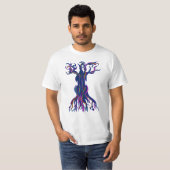 T-shirt de bleu d'arbre de violoncelle (Devant entier)