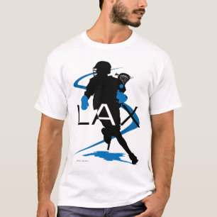 T-shirt de bleu de LAX de garçons de lacrosse