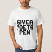 T-shirt de bloc "donnez à un poète stylo" (Devant)