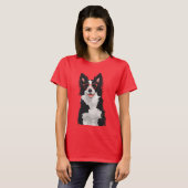 T-shirt de border collie de hippie pour des (Devant entier)