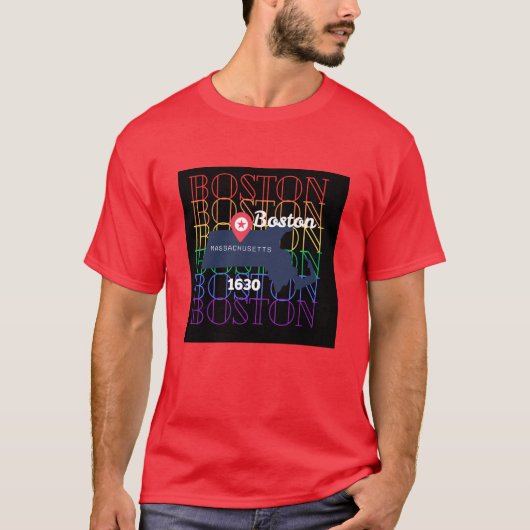 T-shirt de Boston, Massachusetts  (Devant)