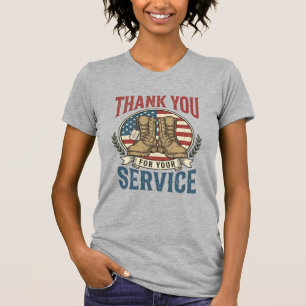 T-shirt de bottes militaires de remerciement pour 