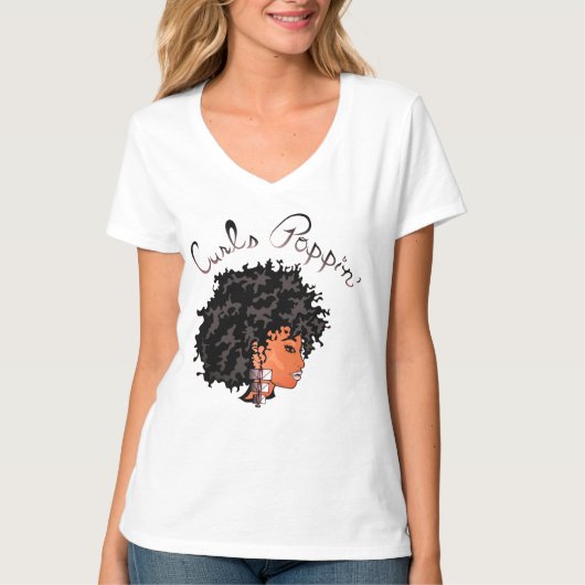 T-shirt de BOUCLES "LIZA POPPIN" de CURLZ (Devant)