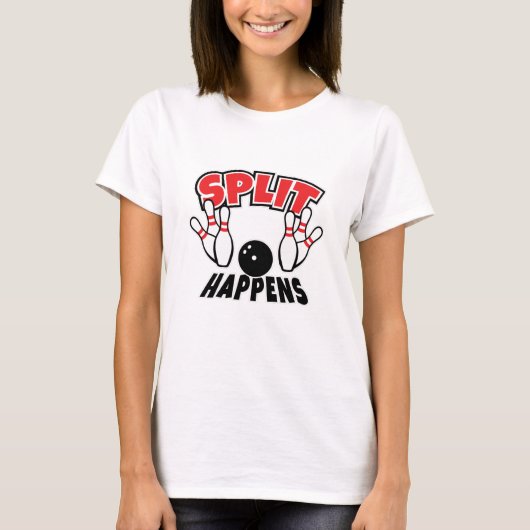 T-Shirt De Bowling Split Happens (Devant)