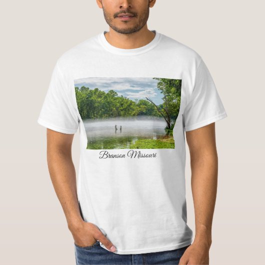 T-shirt de brouillard d'été du lac Taneycomo (Devant)