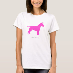 T-shirt de bull-terrier (silhouette rose)