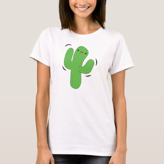 T-shirt de cactus de danse de Kawaii (Devant)