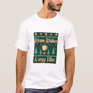 T-shirt de café d'hiver Vœux chaleureux & Vibes Co