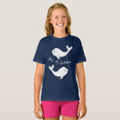 T-shirt de calembour de baleine de beluga (enfant) (Devant entier)