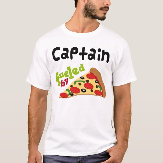 T-shirt de capitaine pizza (drôle) (Devant)