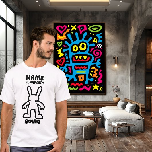 T-Shirt de caractère lapin amusant - Boot Custom C