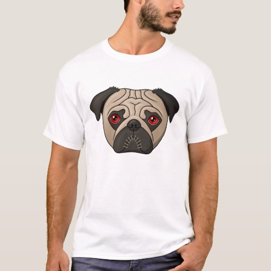 T-shirt de carlin de zombi (Devant)