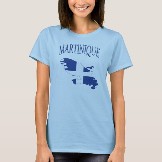 T-shirt de carte de drapeau de la Martinique (Devant)