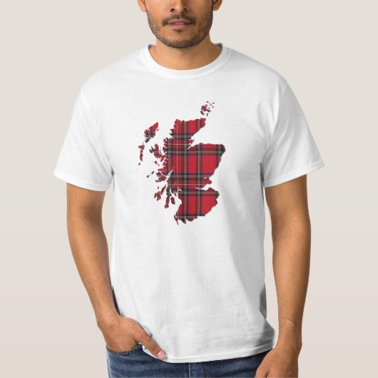 T-shirt de carte de l'Ecosse de tartan (Devant)