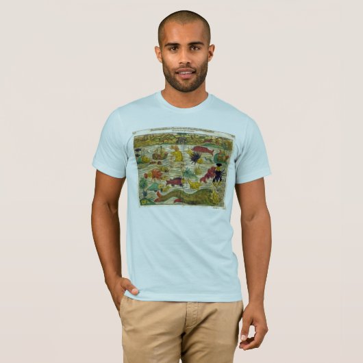 T-shirt de carte de monstre de mer (Devant entier)
