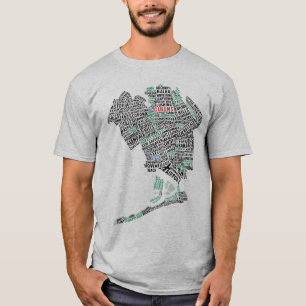 T-shirt de carte de typographie de la Reine New