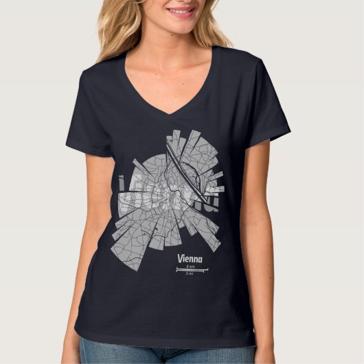 T-shirt de carte de Vienne pour des femmes (Devant)