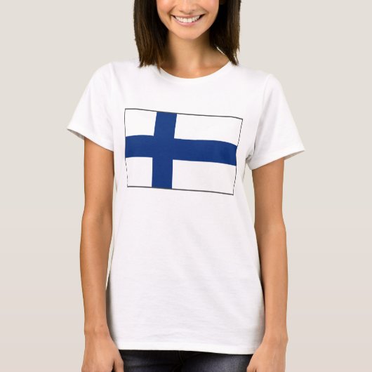 T-shirt de carte du drapeau X de la Finlande (Devant)