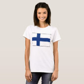 T-shirt de carte du drapeau X de la Finlande (Devant entier)