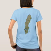 T-shirt de carte du drapeau X de la Suède (Dos)
