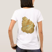 T-shirt de carte du drapeau X de l'Uruguay (Dos)