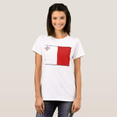 T-shirt de carte du drapeau X de Malte (Devant entier)