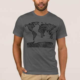 T-shirt de carte du monde