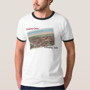 T-shirt de carte postale d'Omaha vintage, Nébrask