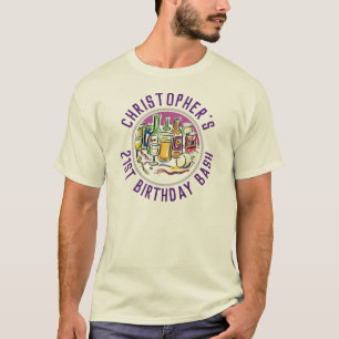 T-shirt de célébration d'anniversaire 21 ans garço