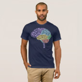 T-shirt de cerveau (foncé) (Devant entier)