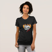 T-shirt de chat de diable de quinte royale (Devant entier)